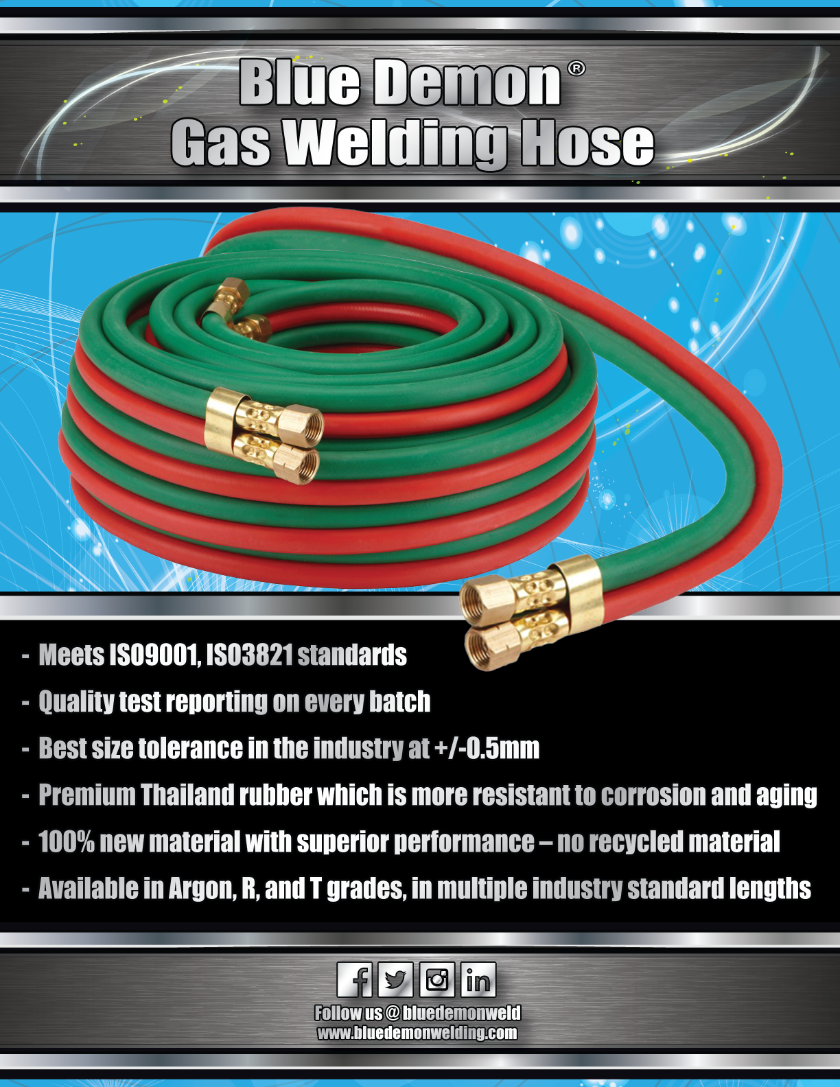 GAS WELDING & CUTTING HOSE - Welding Material Sales